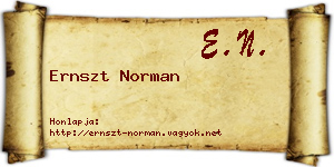 Ernszt Norman névjegykártya